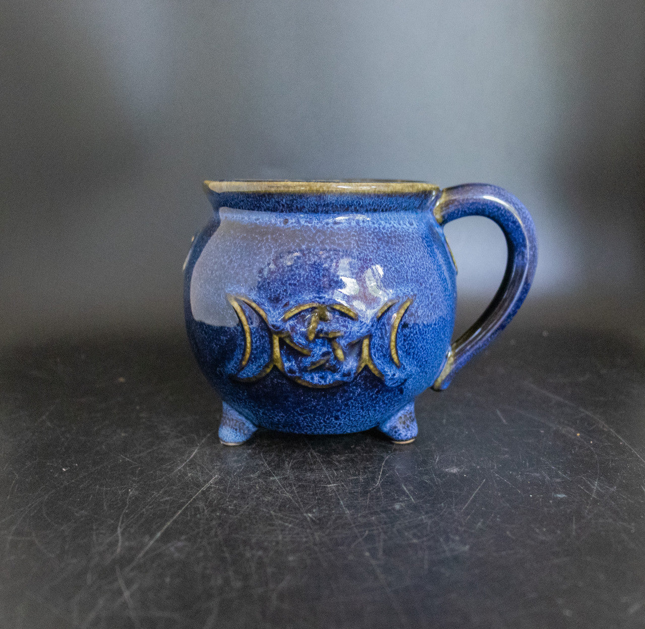 Blue Glaze Pentagram Moon Mug