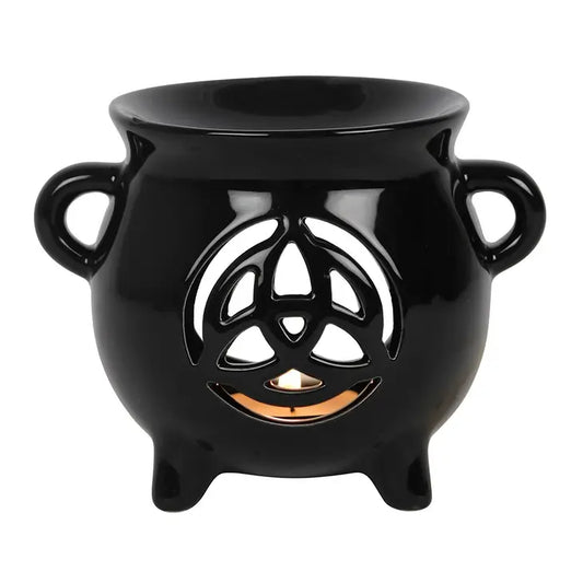 Gothic Triquetra Cauldron Oil Burner and Wax Warmer