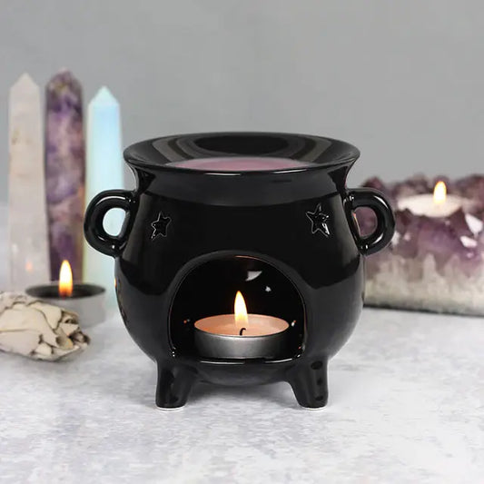 Gothic Black Cauldron Oil Burner and Wax Warmer