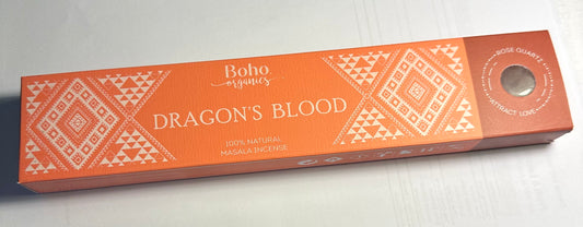 Boho Organics Incense - Dragon's Blood with Rose Quartz Crystal
