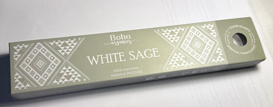 Boho Organics Incense - White Sage with Clear Quartz Crystal