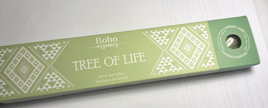 Boho Organics Incense - Tree of Life with Green Jade Crystal