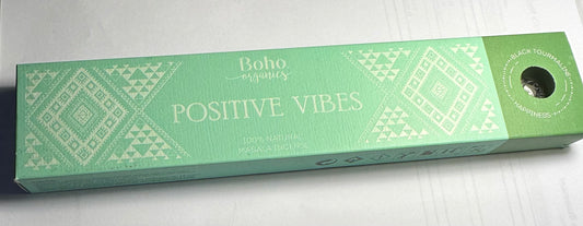 Boho Organics Incense - Positive Vibes with Black Tourmaline Crystal
