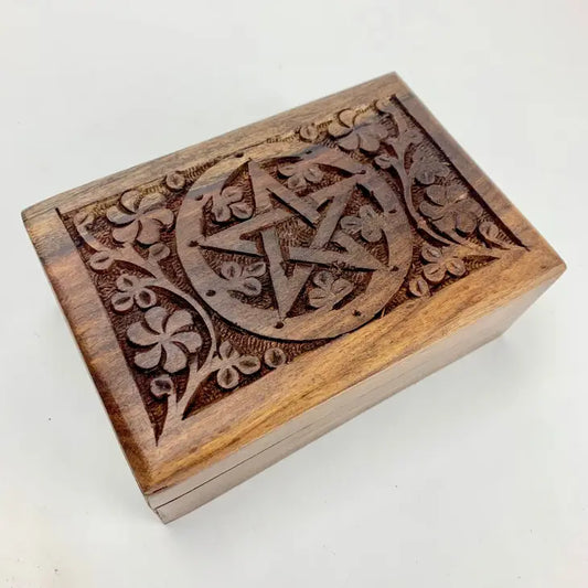 Pentagam Carved Crystal Box