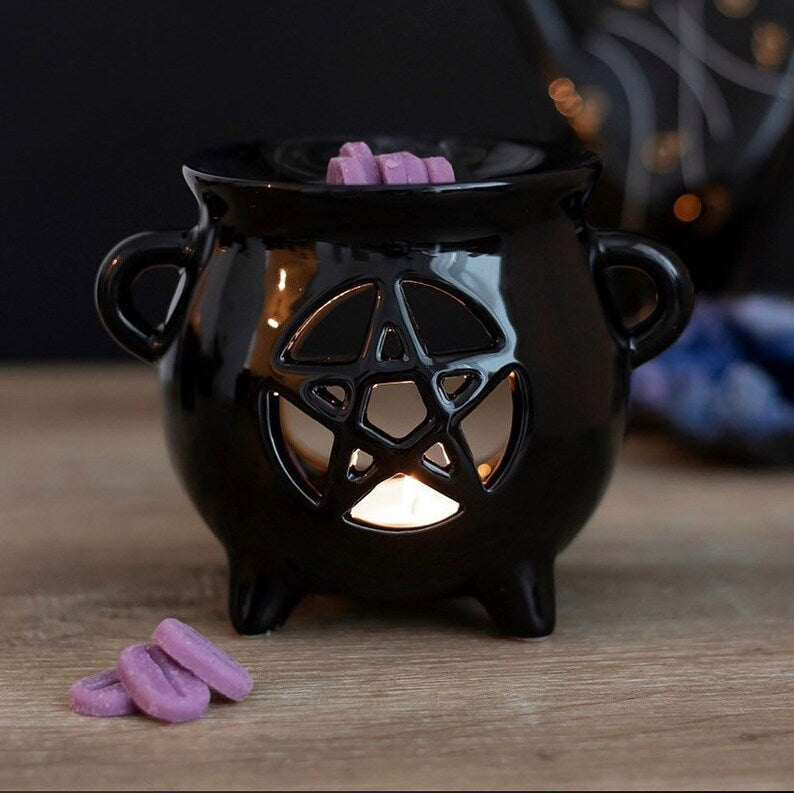 Pentagram Ceramic Cauldron Oil Burner